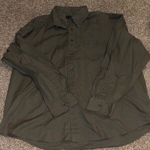 Olive Green Button-Up Shirt